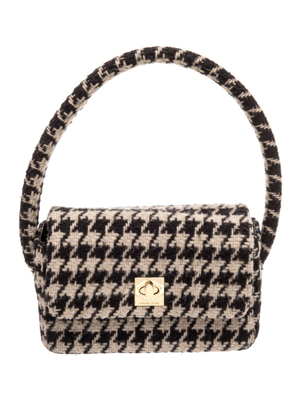 Anine Bing Nico Bag Houndstooth Mini Bag in Black & White